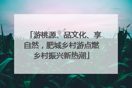 游桃源、品文化、享自然，肥城乡村游点燃乡村振兴新热潮
