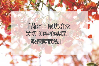 菏泽：聚焦群众关切 兜牢兜实民政保障底线