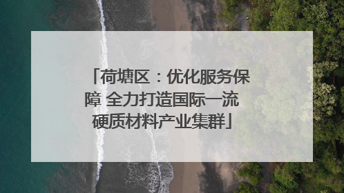 荷塘区：优化服务保障 全力打造国际一流硬质材料产业集群
