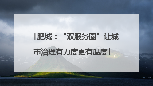 肥城：“双服务圈”让城市治理有力度更有温度