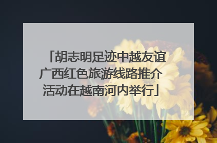 胡志明足迹中越友谊广西红色旅游线路推介活动在越南河内举行