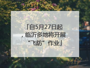自5月27日起，临沂多地将开展“飞防”作业