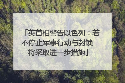 英首相警告以色列：若不停止军事行动与封锁 将采取进一步措施