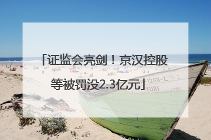 证监会亮剑！京汉控股等被罚没2.3亿元