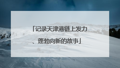 记录天津港链上发力、蓬勃向新的故事