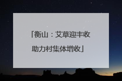 衡山：艾草迎丰收 助力村集体增收