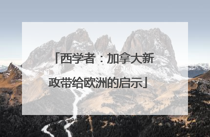 西学者：加拿大新政带给欧洲的启示