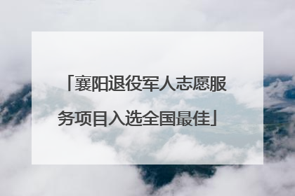 襄阳退役军人志愿服务项目入选全国最佳