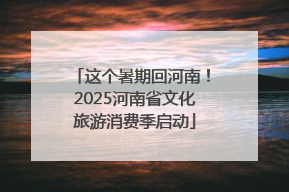 这个暑期回河南！2025河南省文化旅游消费季启动