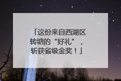 这份来自西湖区转塘的“好礼”，斩获省级金奖！