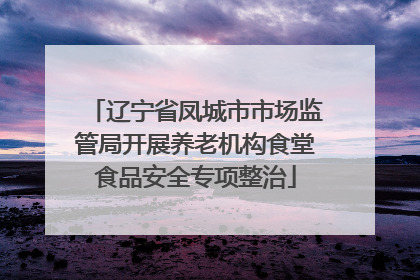辽宁省凤城市市场监管局开展养老机构食堂食品安全专项整治