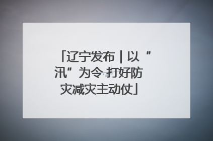 辽宁发布｜以“汛”为令 打好防灾减灾主动仗