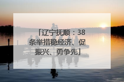辽宁抚顺：38条举措稳经济、促振兴、勇争先