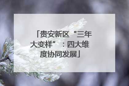 贵安新区“三年大变样”：四大维度协同发展