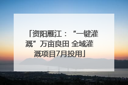 资阳雁江：“一键灌溉”万亩良田 全域灌溉项目7月投用