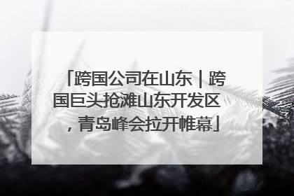 跨国公司在山东｜跨国巨头抢滩山东开发区，青岛峰会拉开帷幕