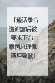 通话录音遭泄露后被要求下台 泰国总理佩通坦致歉