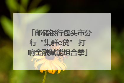 邮储银行包头市分行“集群e贷” 打响金融赋能组合拳