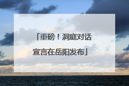 重磅！洞庭对话宣言在岳阳发布