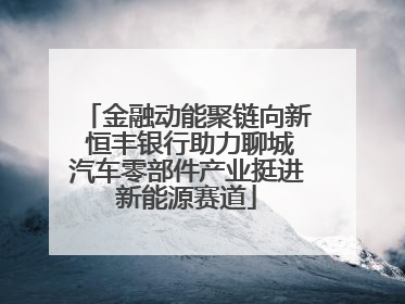 金融动能聚链向新 恒丰银行助力聊城汽车零部件产业挺进新能源赛道