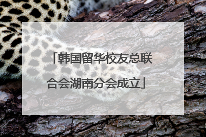 韩国留华校友总联合会湖南分会成立