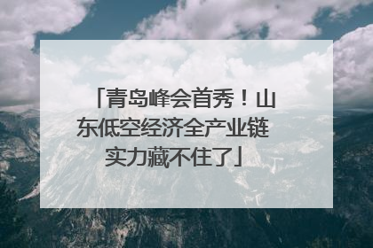 青岛峰会首秀！山东低空经济全产业链实力藏不住了