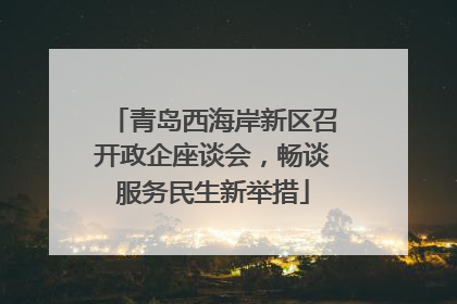 青岛西海岸新区召开政企座谈会，畅谈服务民生新举措