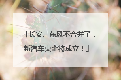 长安、东风不合并了，新汽车央企将成立！
