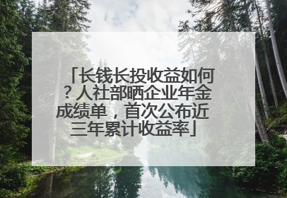 长钱长投收益如何？人社部晒企业年金成绩单，首次公布近三年累计收益率