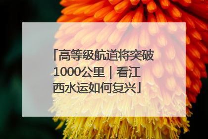 高等级航道将突破1000公里｜看江西水运如何复兴