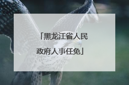 黑龙江省人民政府人事任免