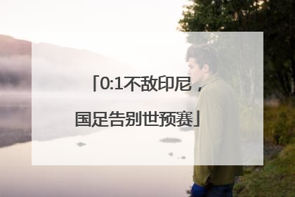 0:1不敌印尼，国足告别世预赛