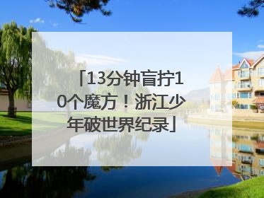 13分钟盲拧10个魔方！浙江少年破世界纪录