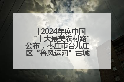 2024年度中国“十大最美农村路”公布，枣庄市台儿庄区“鲁风运河”古城文化廊道上榜！