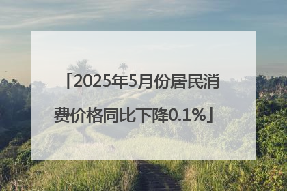 2025年5月份居民消费价格同比下降0.1%