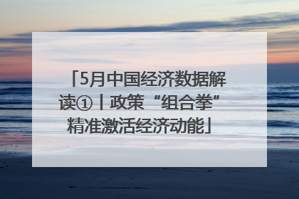 5月中国经济数据解读①丨政策“组合拳”精准激活经济动能