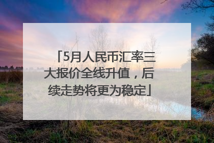 5月人民币汇率三大报价全线升值，后续走势将更为稳定