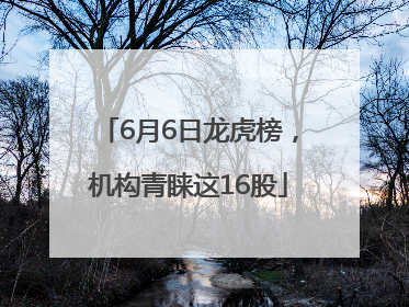 6月6日龙虎榜，机构青睐这16股