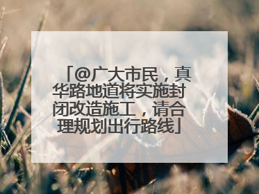 @广大市民，真华路地道将实施封闭改造施工，请合理规划出行路线